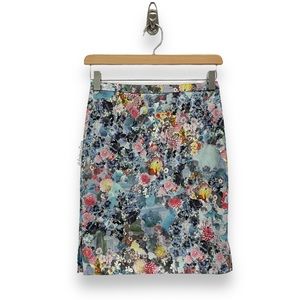 H&M- Watercolor Floral Skirt Size 4.